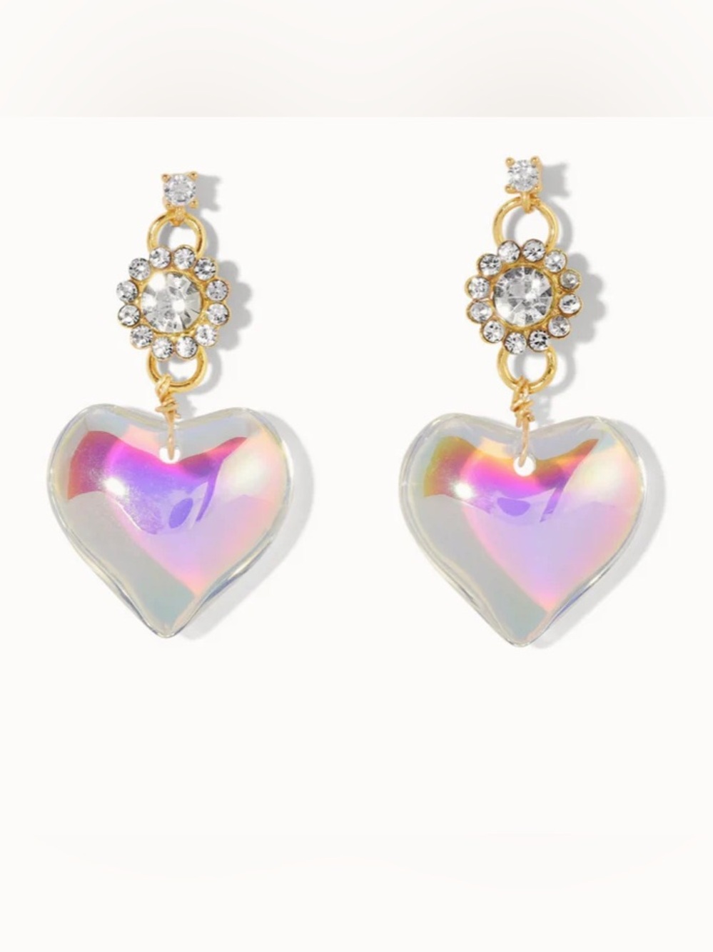 Vanessa Mooney Rebecca Heart Earrings with Crystal Accents